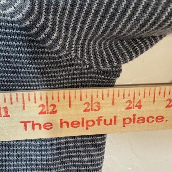 Peter Millar Sweater Mens Large Gray Striped Merino Wool Quarter Zip Pullover - Picture 6 of 7